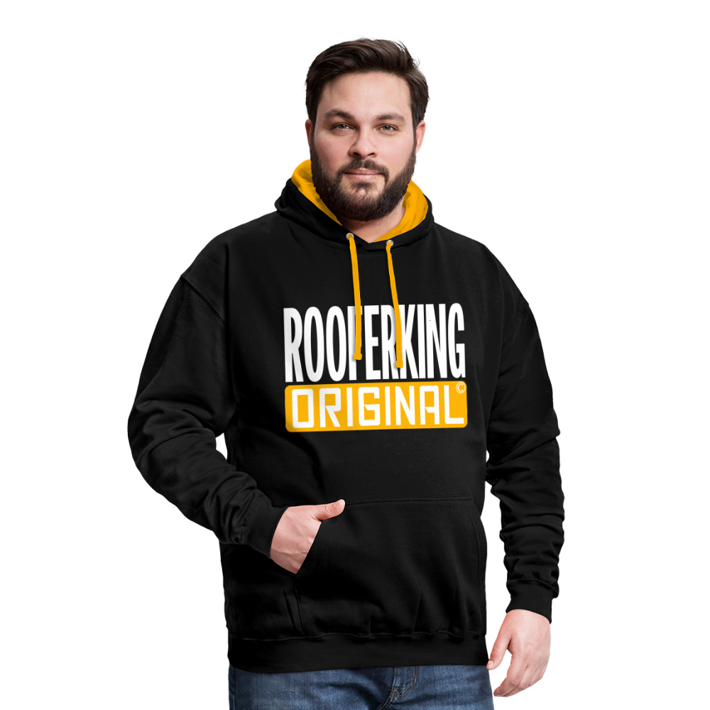 Rooferking Original - Kontrast Hoodie - Schwarz/Gold